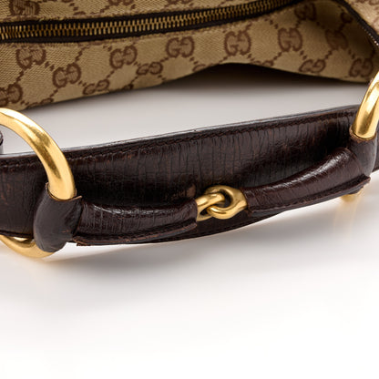 Gucci Monogram Medium Horsebit Chain Hobo Dark Brown 16 of 18