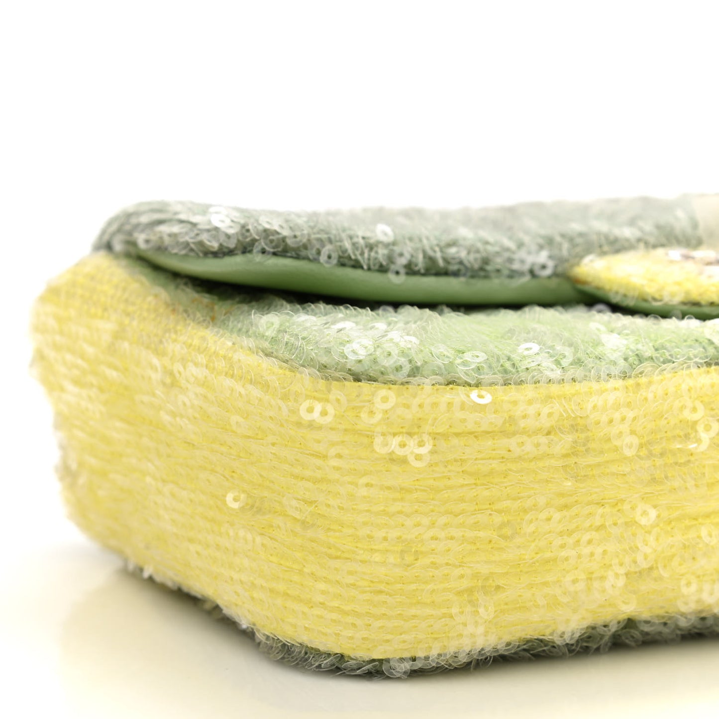Sequin Mini Waterfall Flap Green Light Green Yellow