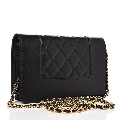 Chanel Sheepskin Quilted Mademoiselle Vintage Wallet On Chain WOC Black 3 of 10
