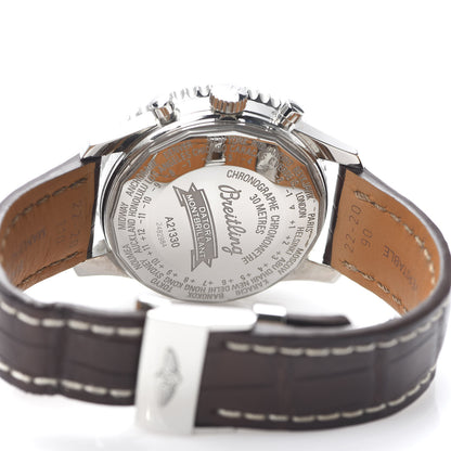 Breitling Stainless Steel Alligator 43mm Navitimer Montbrilliant Datora Automatic Watch Brown A21330 5 of 7
