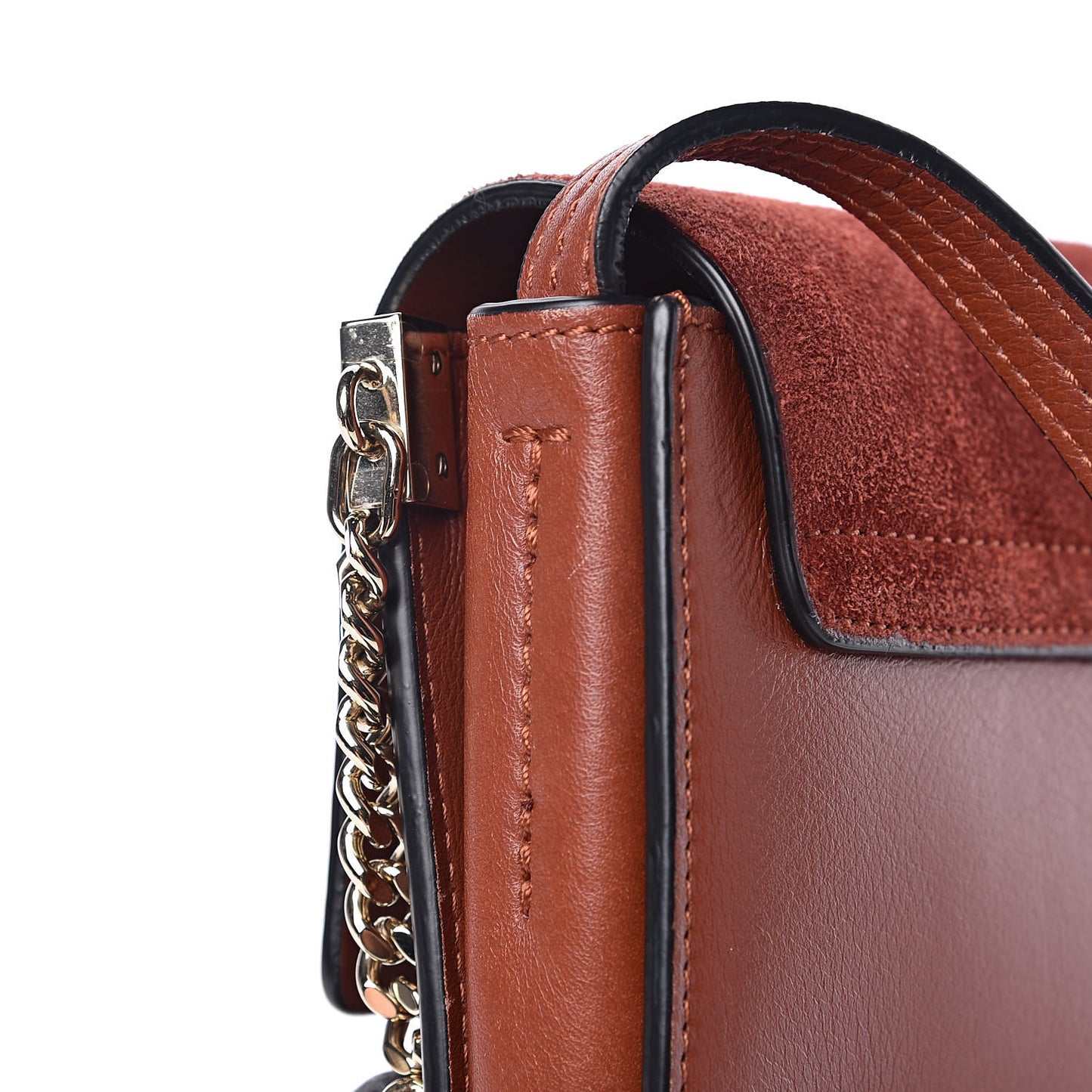 Suede Calfskin Small Faye Shoulder Bag Saffron Red