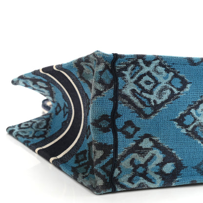 Christian Dior Canvas Embroidered Paisley Medium Book Tote Blue Multicolor 5 of 10