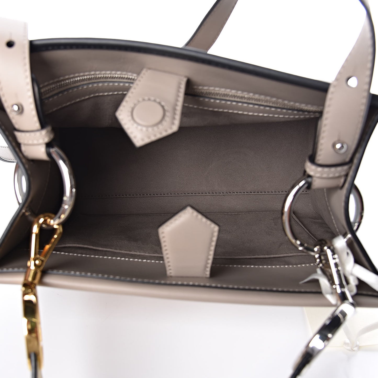 Vitello Century F is Fendi Small Runaway Satchel Tortora Soap Grigio Perla Burro Black