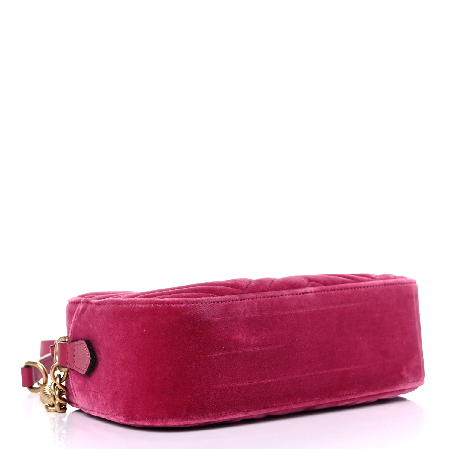 Gucci Velvet Matelasse Small GG Marmont Chain Shoulder Bag Light Raspberry Rose 4 of 11