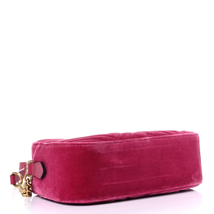 Gucci Velvet Matelasse Small GG Marmont Chain Shoulder Bag Light Raspberry Rose 4 of 11