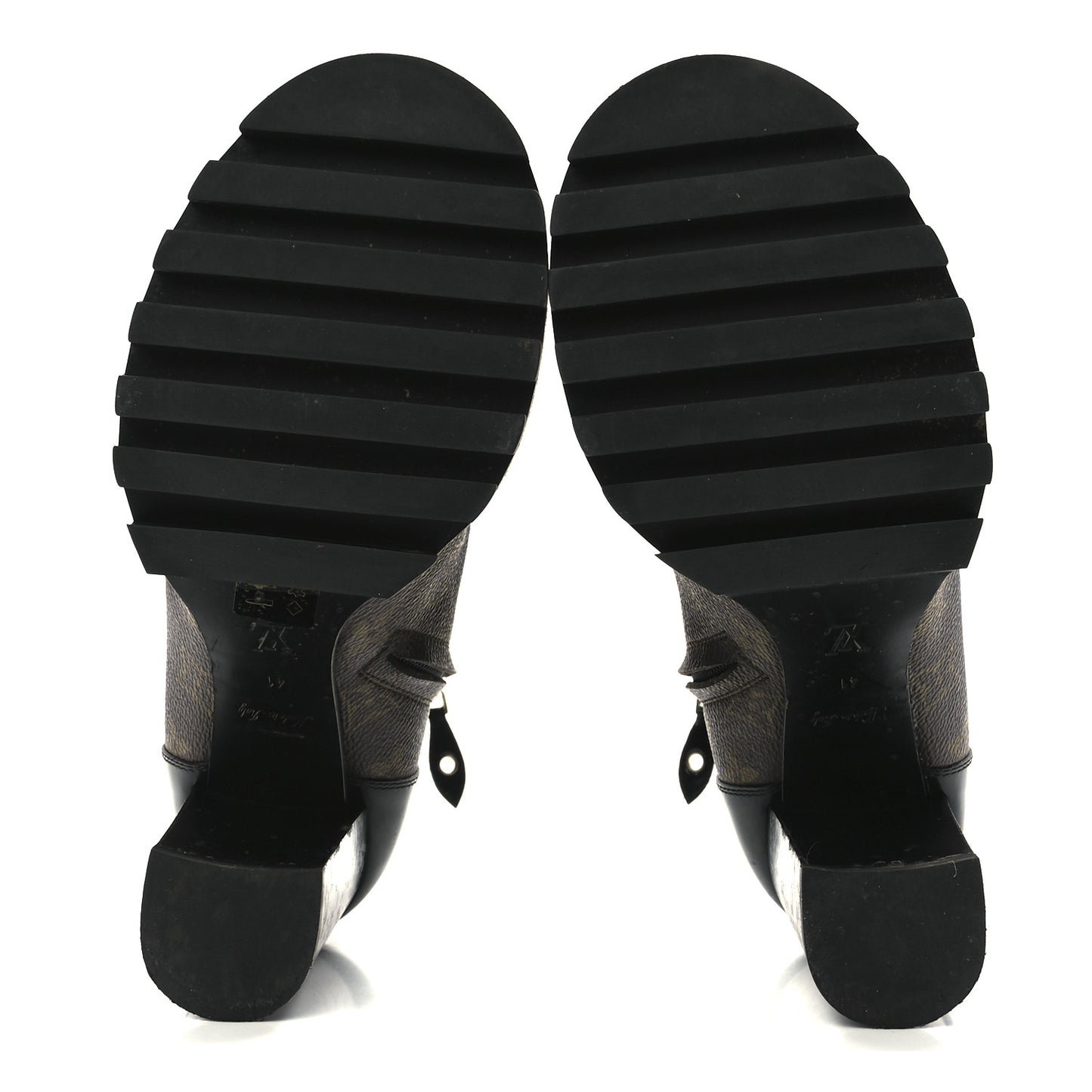 Patent Calfskin Monogram Star Trail Ankle Boots 41 Black