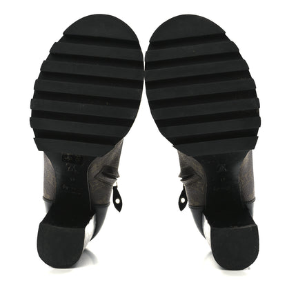 Louis Vuitton Patent Calfskin Monogram Star Trail Ankle Boots 41 Black 5 of 7