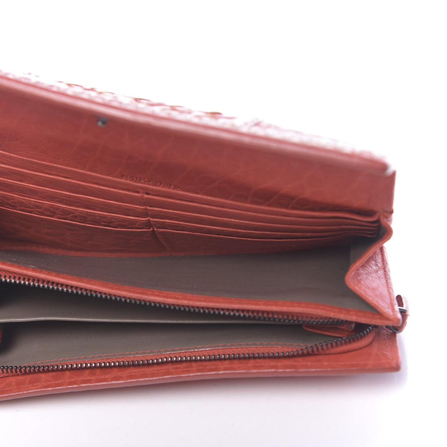 Lambskin Intrecciato Continental Wallet Pompei