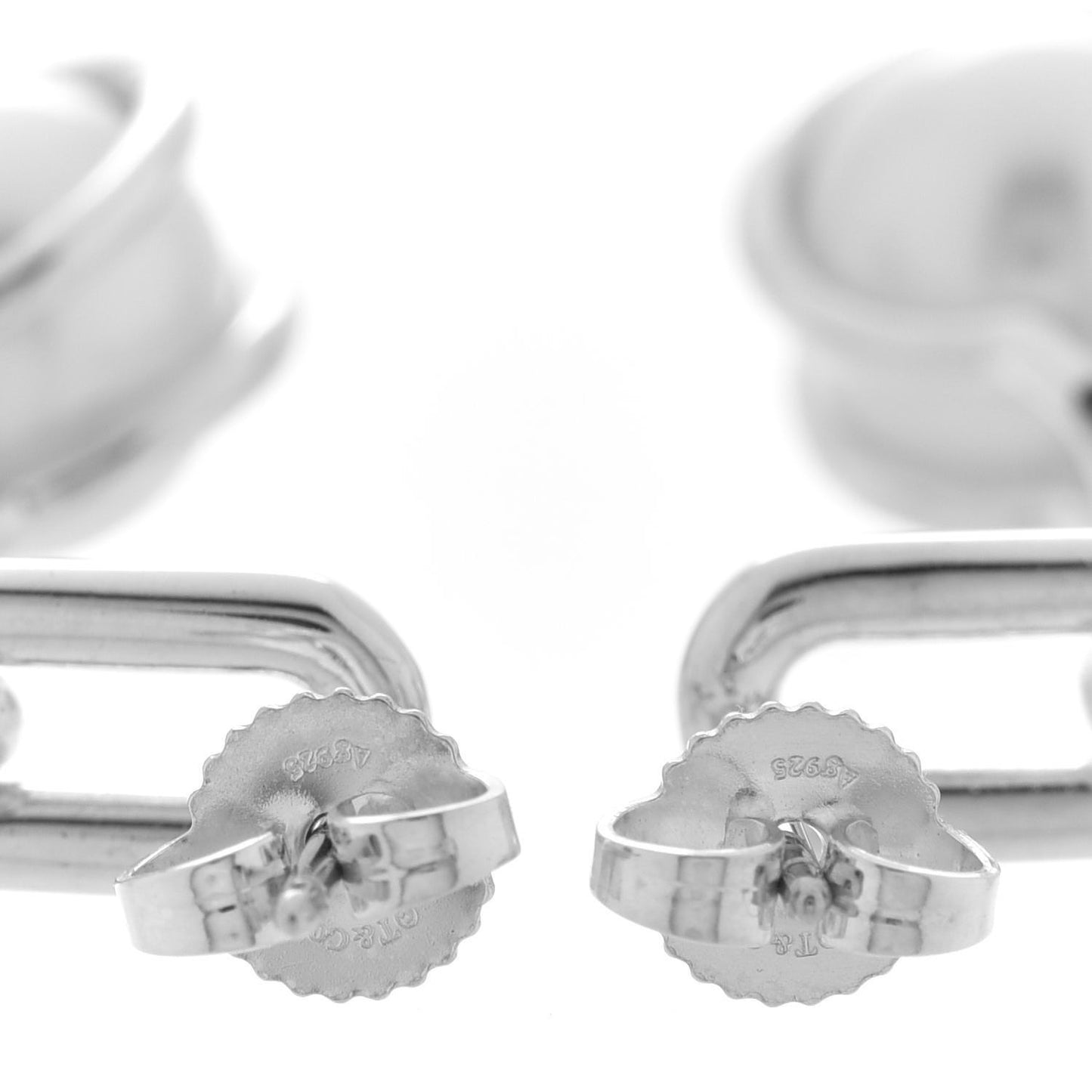 Sterling Silver Pearl HardWear Triple Link Earrings