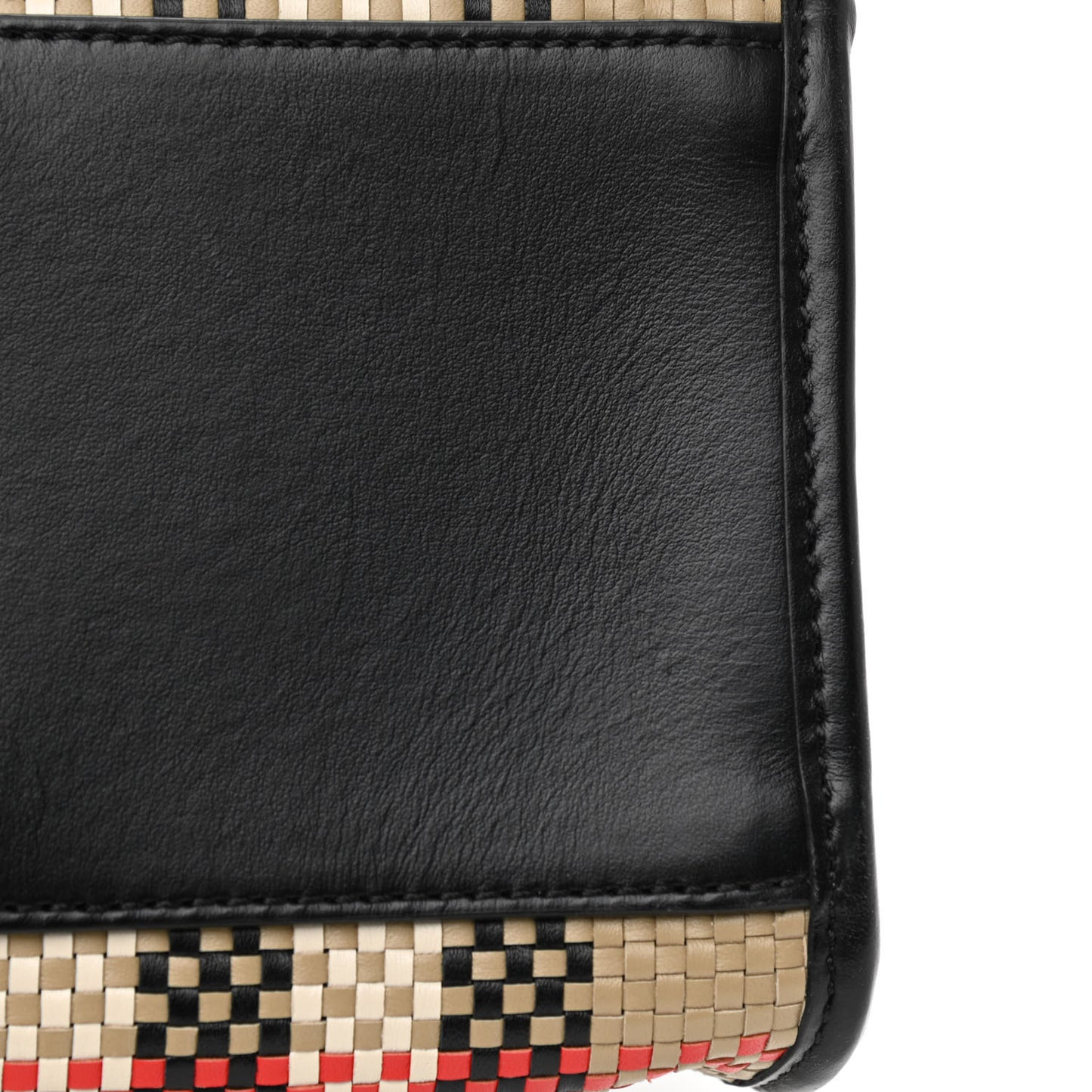 Calfskin Woven Vintage Check East West Book Tote