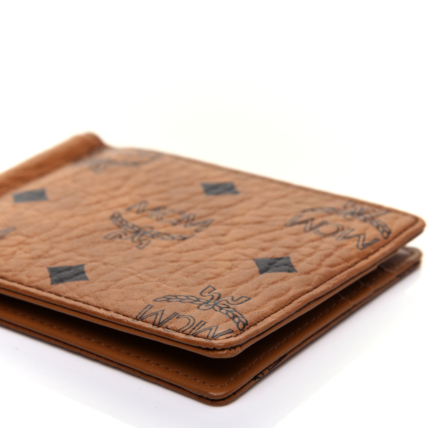 MCM Visetos Heritage Bi-Fold Money Clip Wallet Cognac 7 of 8