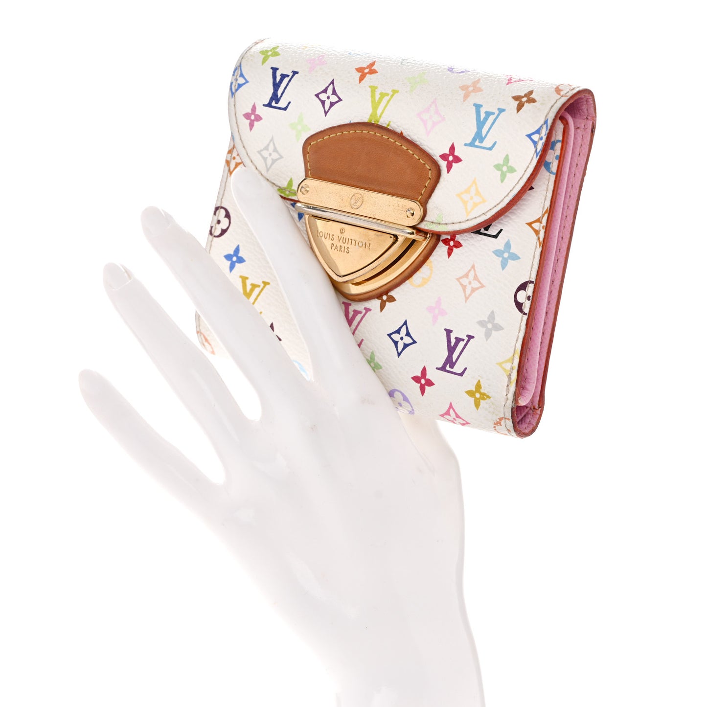 Monogram Multicolor Joey Wallet White Litchi