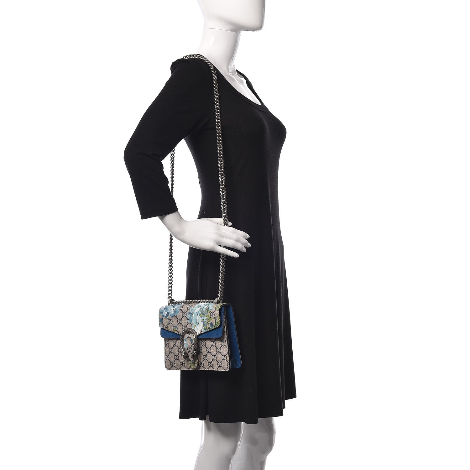 Gucci GG Supreme Monogram Blooms Mini Dionysus Shoulder Bag Blue 2 of 10