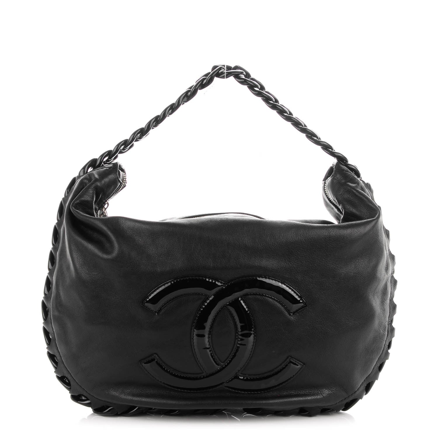 Chanel Calfskin Modern Chain Rhodoid Hobo Black 1 of 7