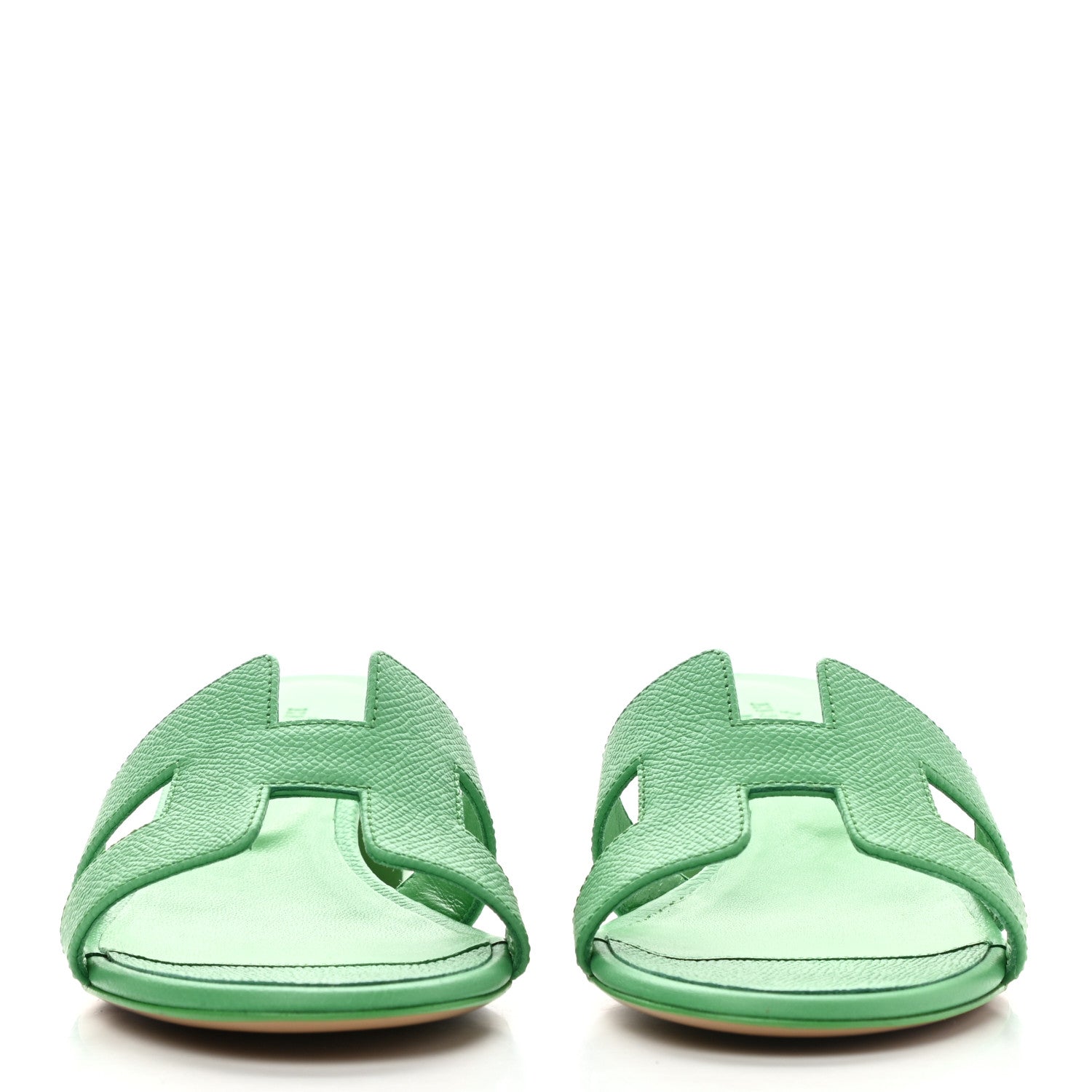 Hermes Epsom Oasis Sandals 37.5 Vert Pomme 2 of 9