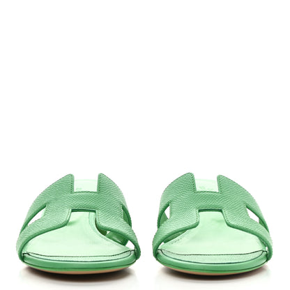 Hermes Epsom Oasis Sandals 37.5 Vert Pomme 2 of 9