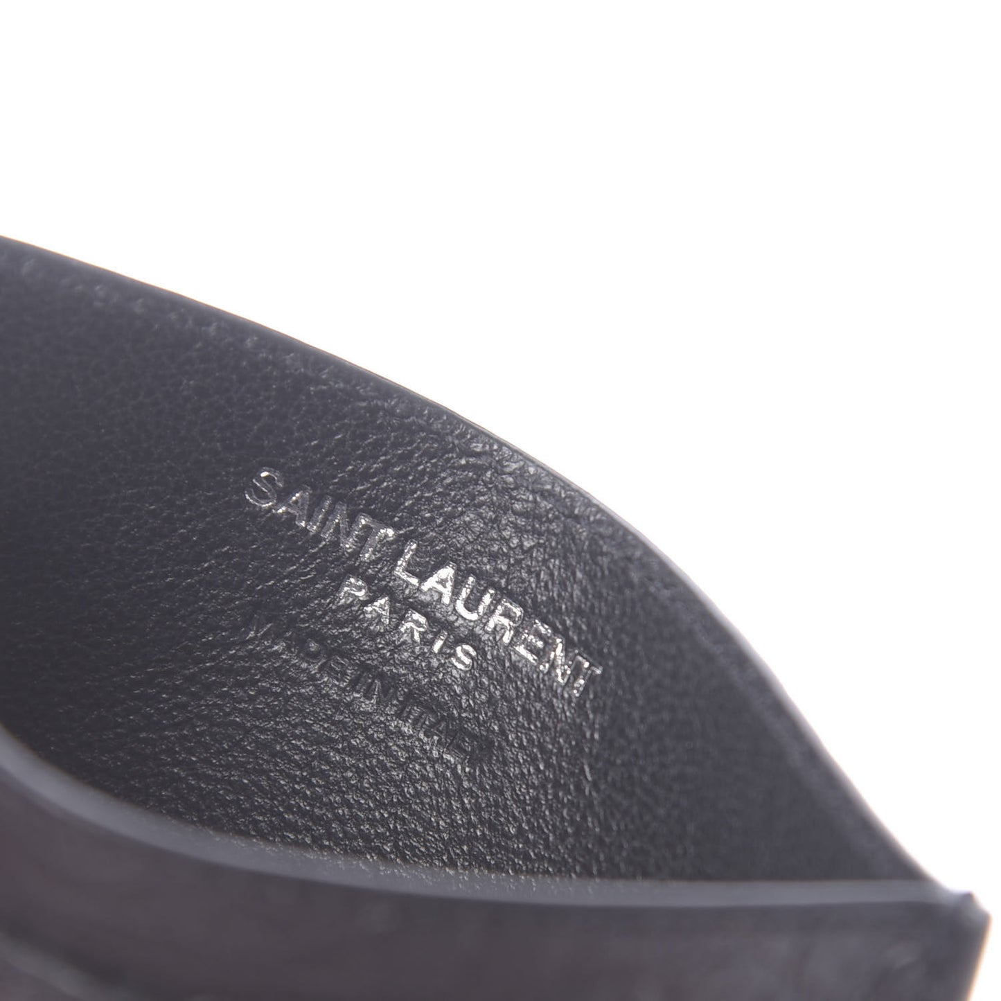 Calfskin Crocodile Embossed Monogram Credit Card Case Black