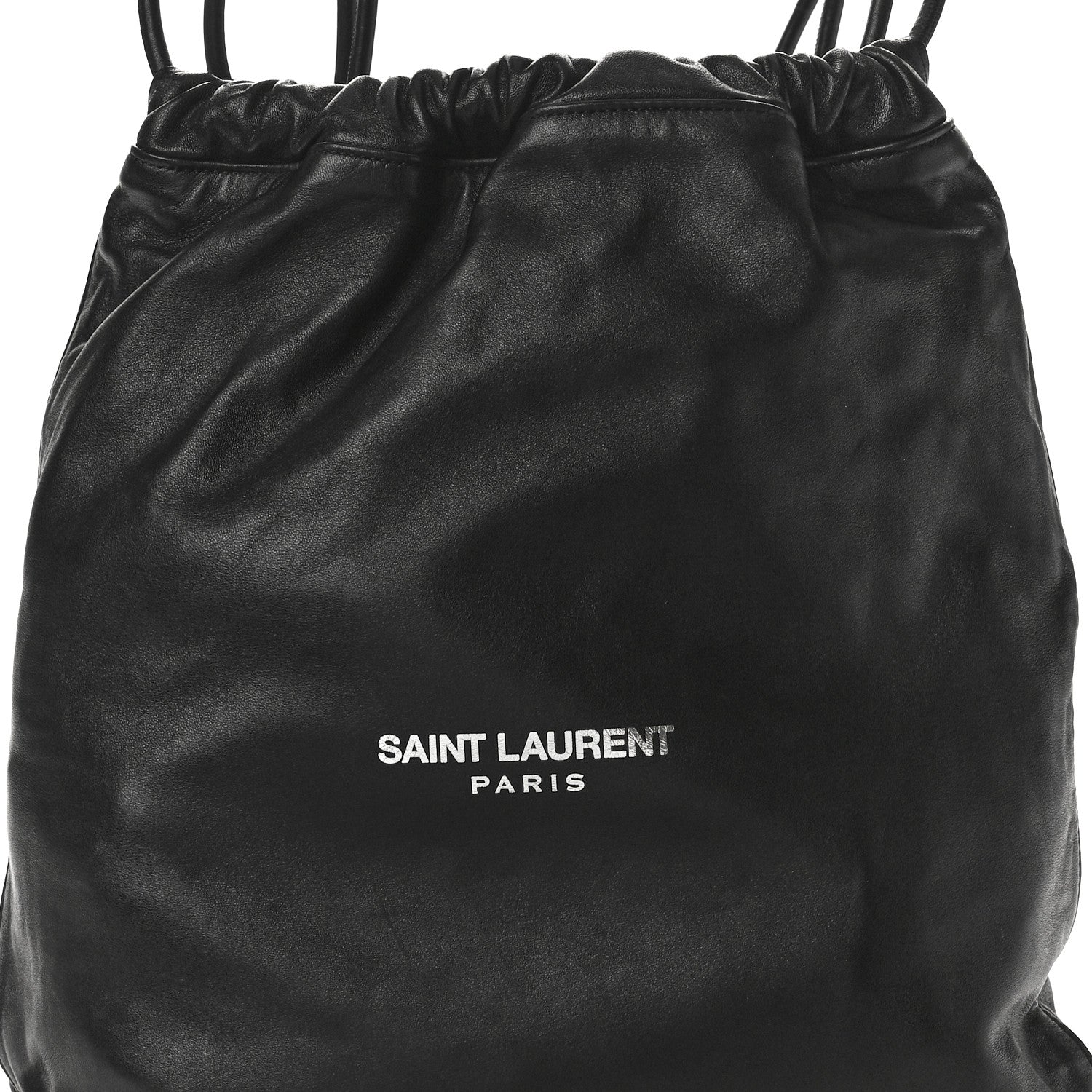 Saint Laurent Lambskin Teddy Drawstring Bag Black 9 of 10