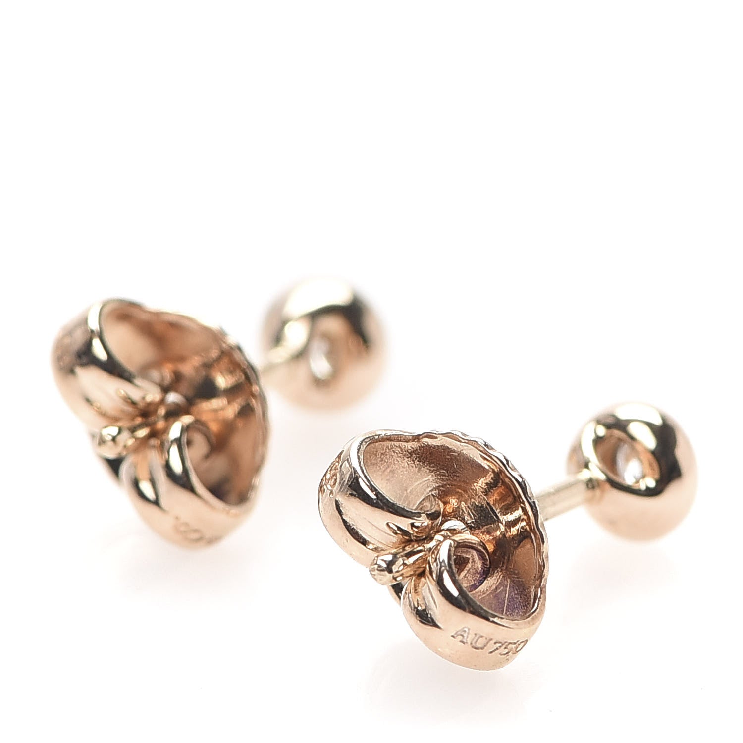 Tiffany 18K Rose Gold Diamond .06ctw Elsa Peretti Diamonds By The Yard Earrings 3 of 5