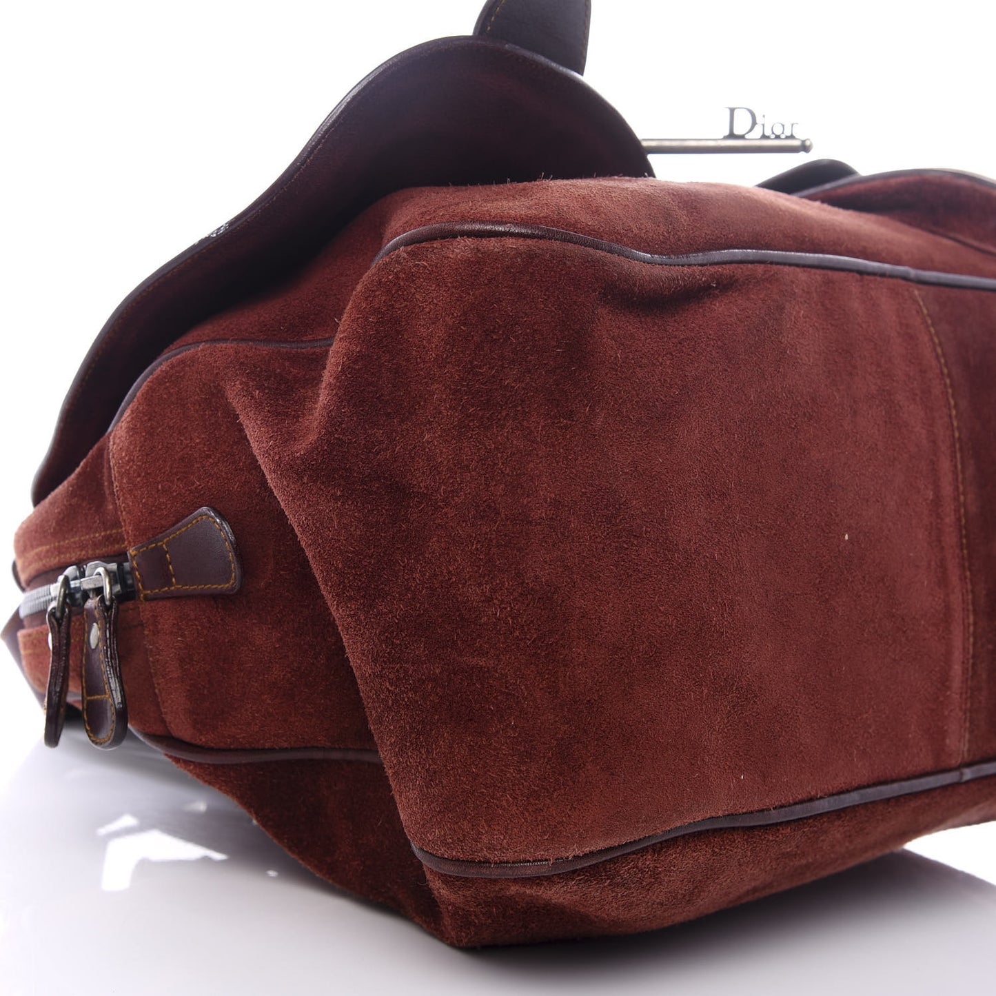 Suede Gaucho Double Saddle Bag Burgundy