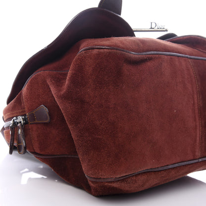 Christian Dior Suede Gaucho Double Saddle Bag Burgundy 6 of 8