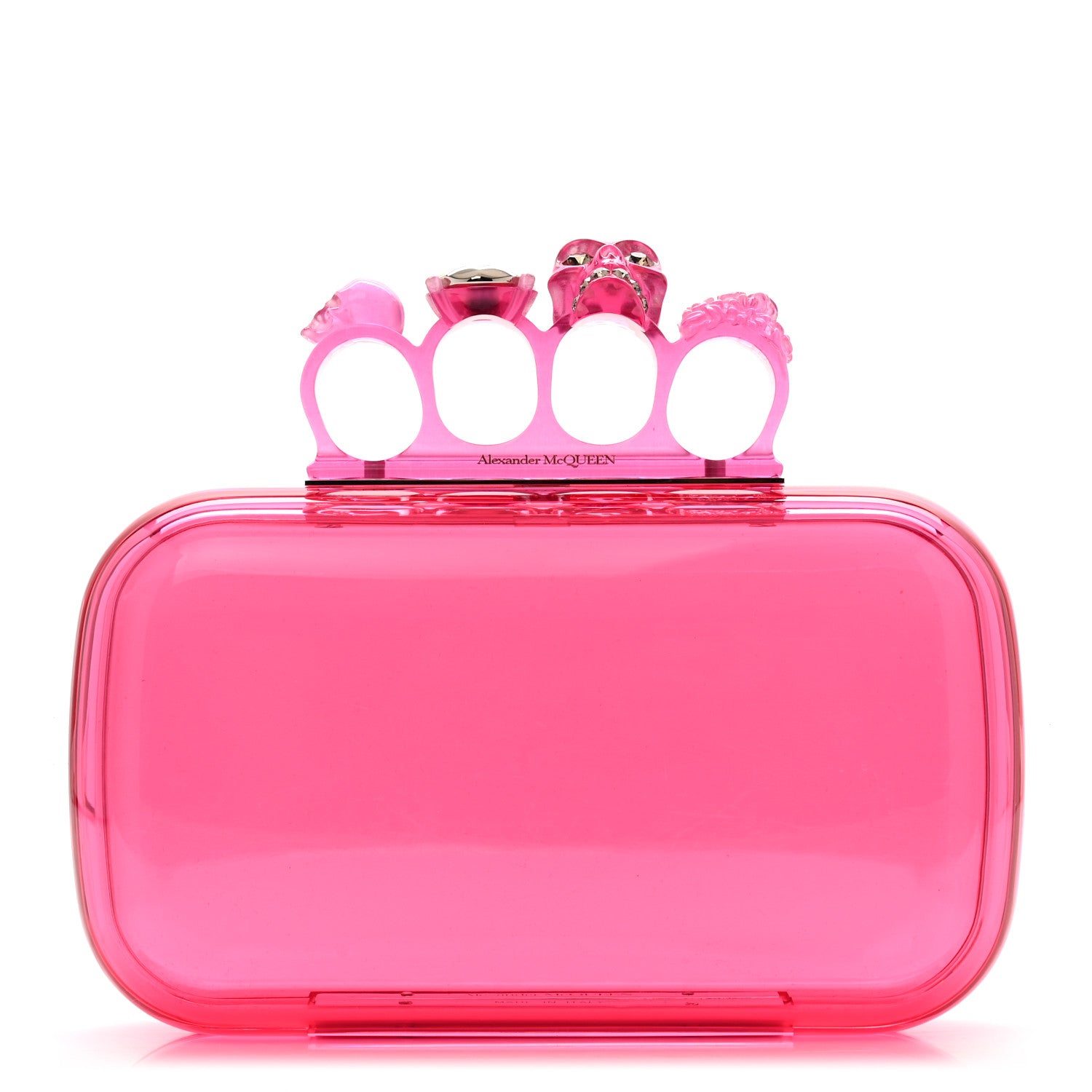 Alexander McQueen Resin Knuckle Clutch Pink 1 of 7