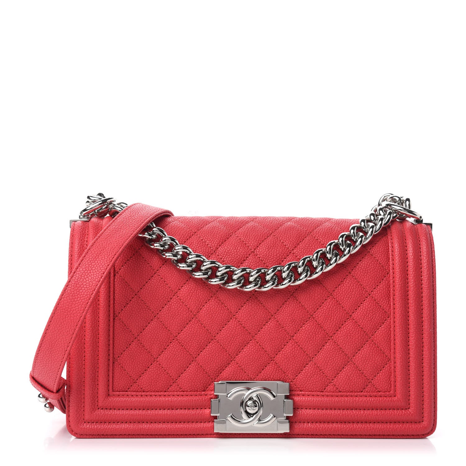 Chanel Caviar Quilted Medium Boy Flap Light Red 1 of 11