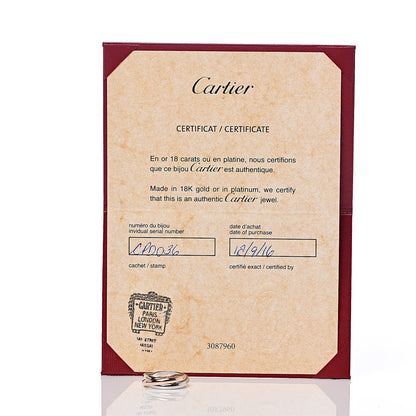 Cartier 18K Pink Yellow White Gold Small Trinity Ring 58 8.25 5 of 5