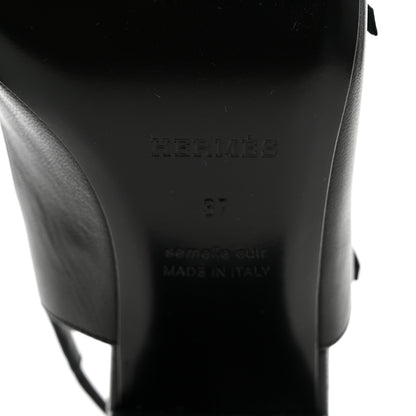 Hermes Goatskin Jackie 50 Pumps 37 Black 6 of 8