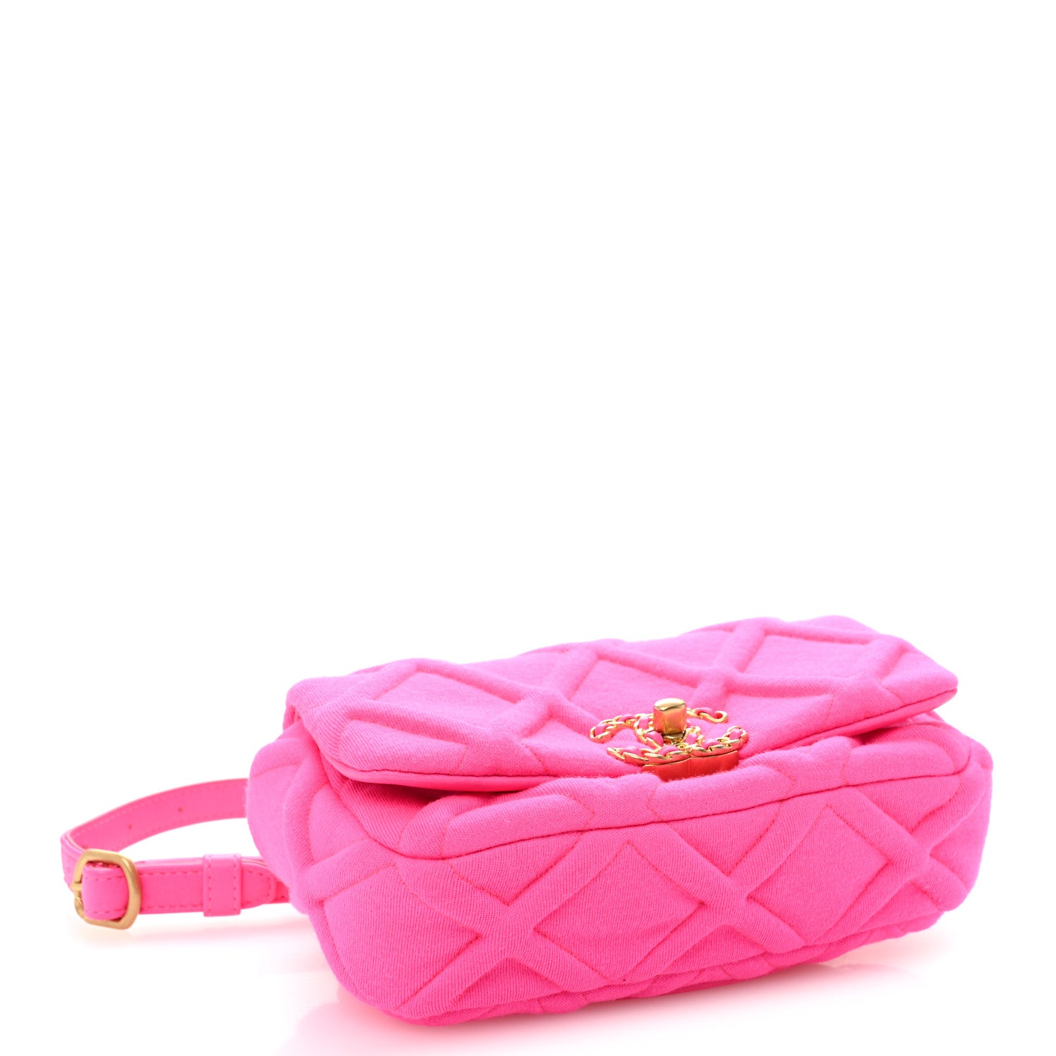 Chanel Jersey Quilted Chanel 19 Waist Bag Pink 4 of 10