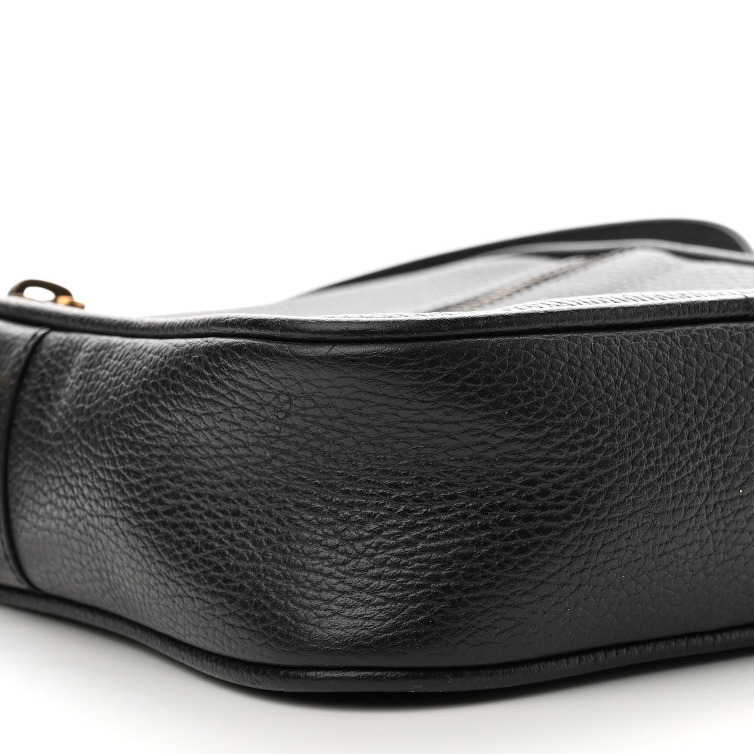Gucci Grained Calfskin Logo Messenger Bag Black 9 of 11