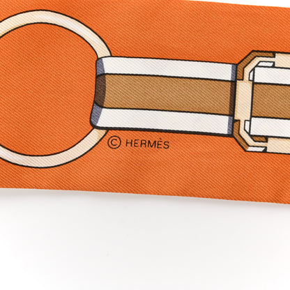 Hermes Silk Grand Tralala Twilly Creme Roux Corail 4 of 4