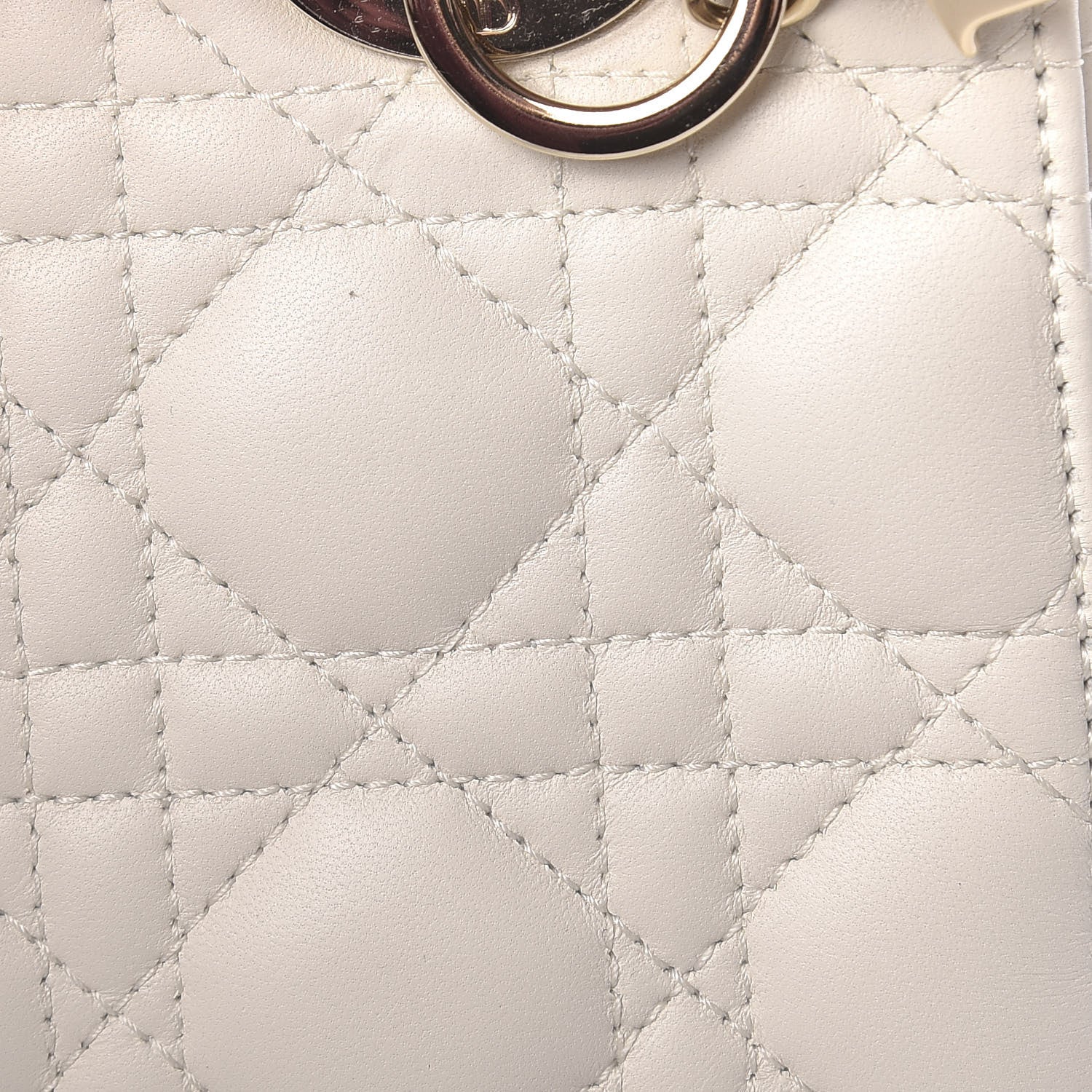 Christian Dior Lambskin Cannage Small My ABCDior Lady Dior White 10 of 11