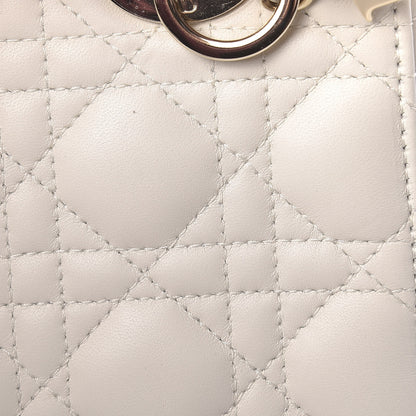 Christian Dior Lambskin Cannage Small My ABCDior Lady Dior White 10 of 11