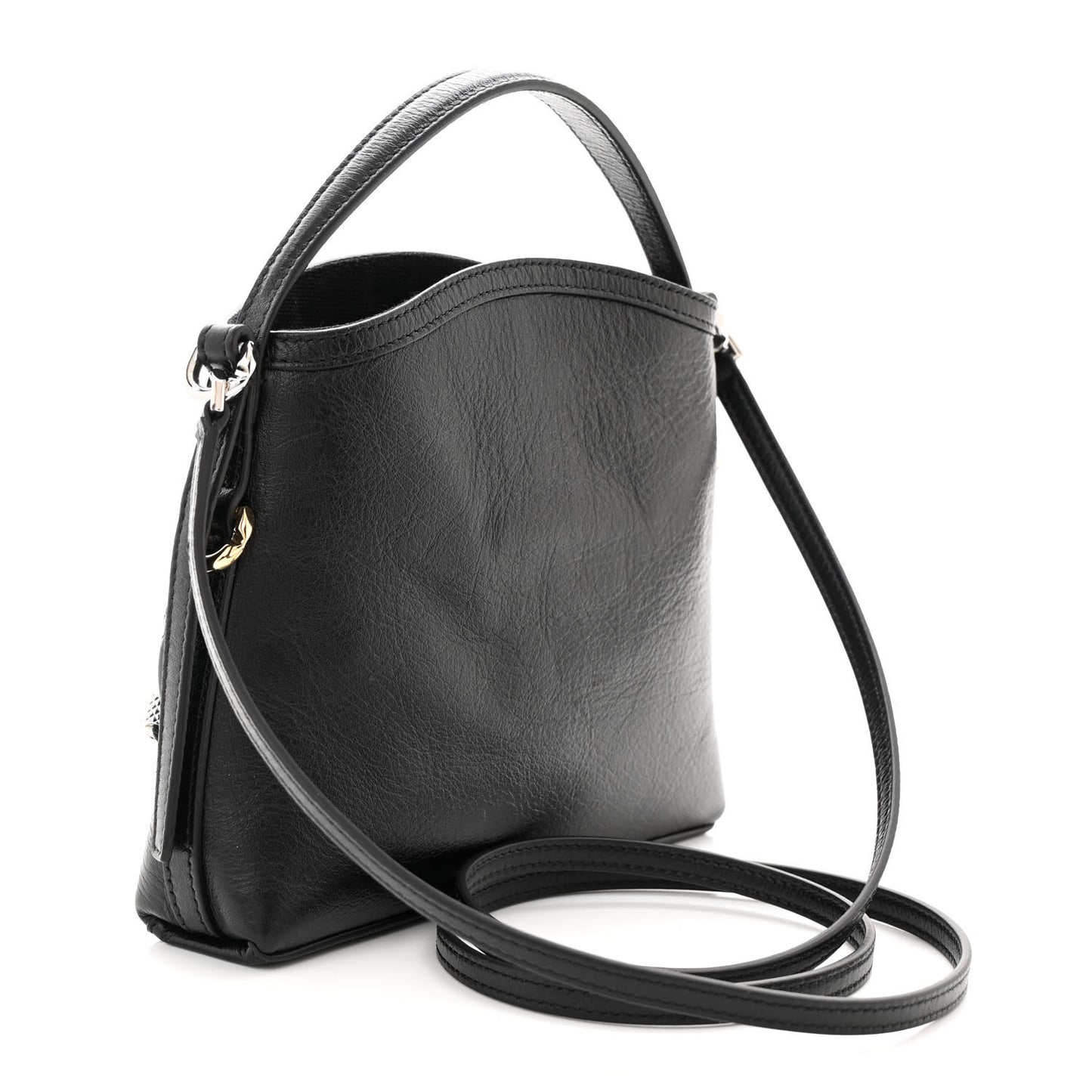 Tumbled Calfskin Nano Voyou Bag Black