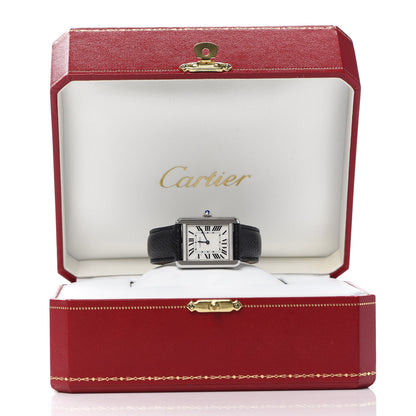 Cartier Stainless Steel Calfskin 24mm Tank Solo Quartz Watch 7 of 7