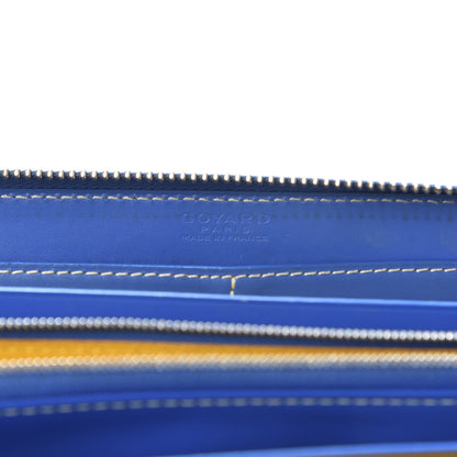 Goyard Goyardine Matignon Zip Around GM Wallet Blue 9 of 10