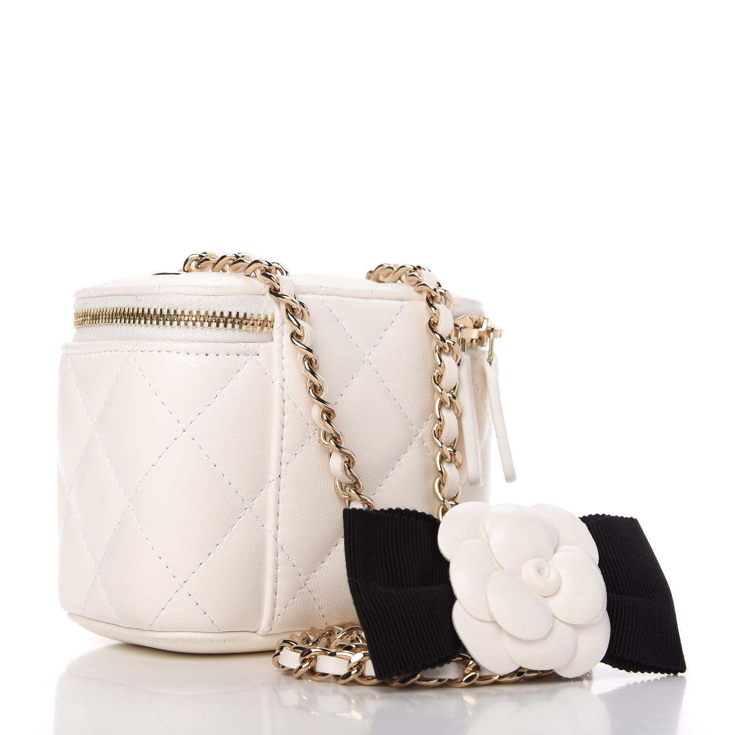 Chanel Lambskin Quilted My Chanel Lady Vanity Case With Chain White 3 of 11