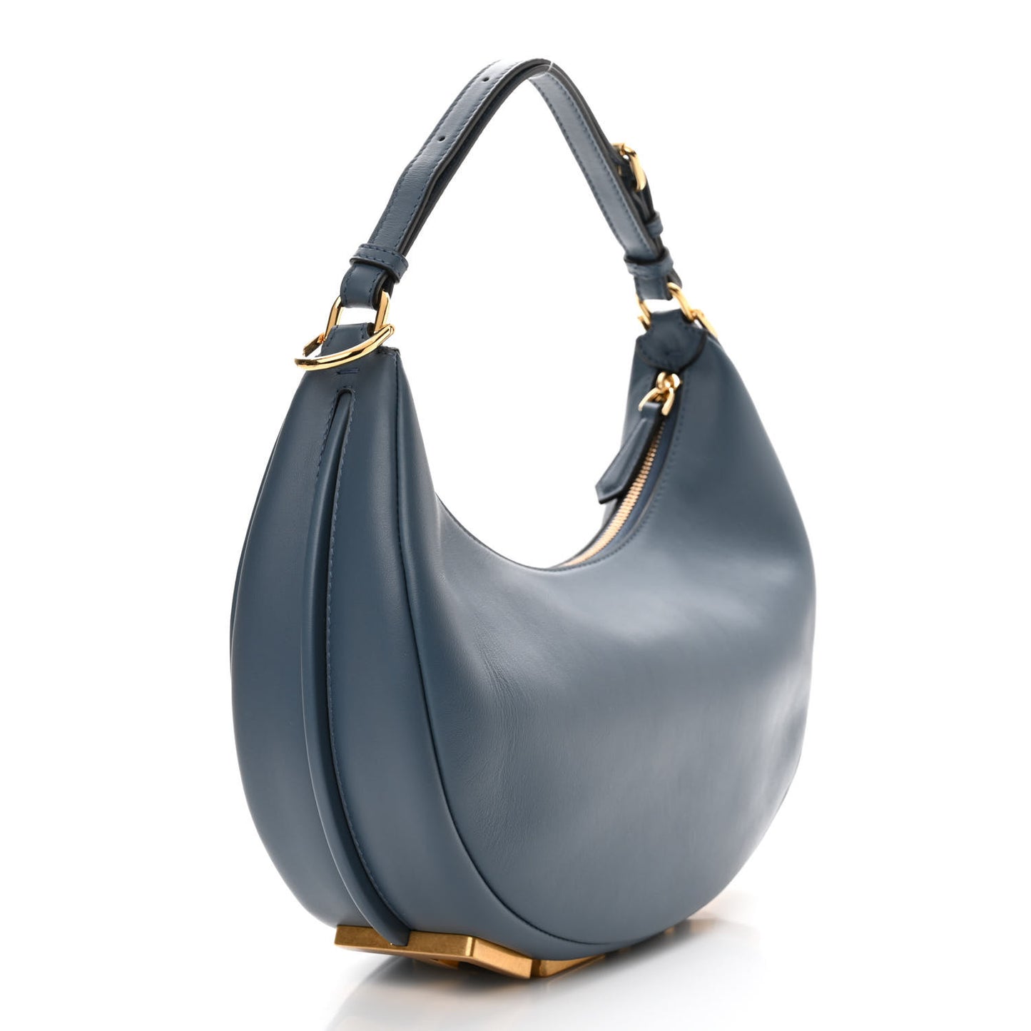 Vitello Grace Matte Small Fendigraphy Hobo Bag Mirto
