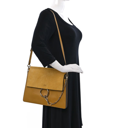 Chloe Suede Calfskin Medium Faye Shoulder Bag Dusty Yellow 2 of 12