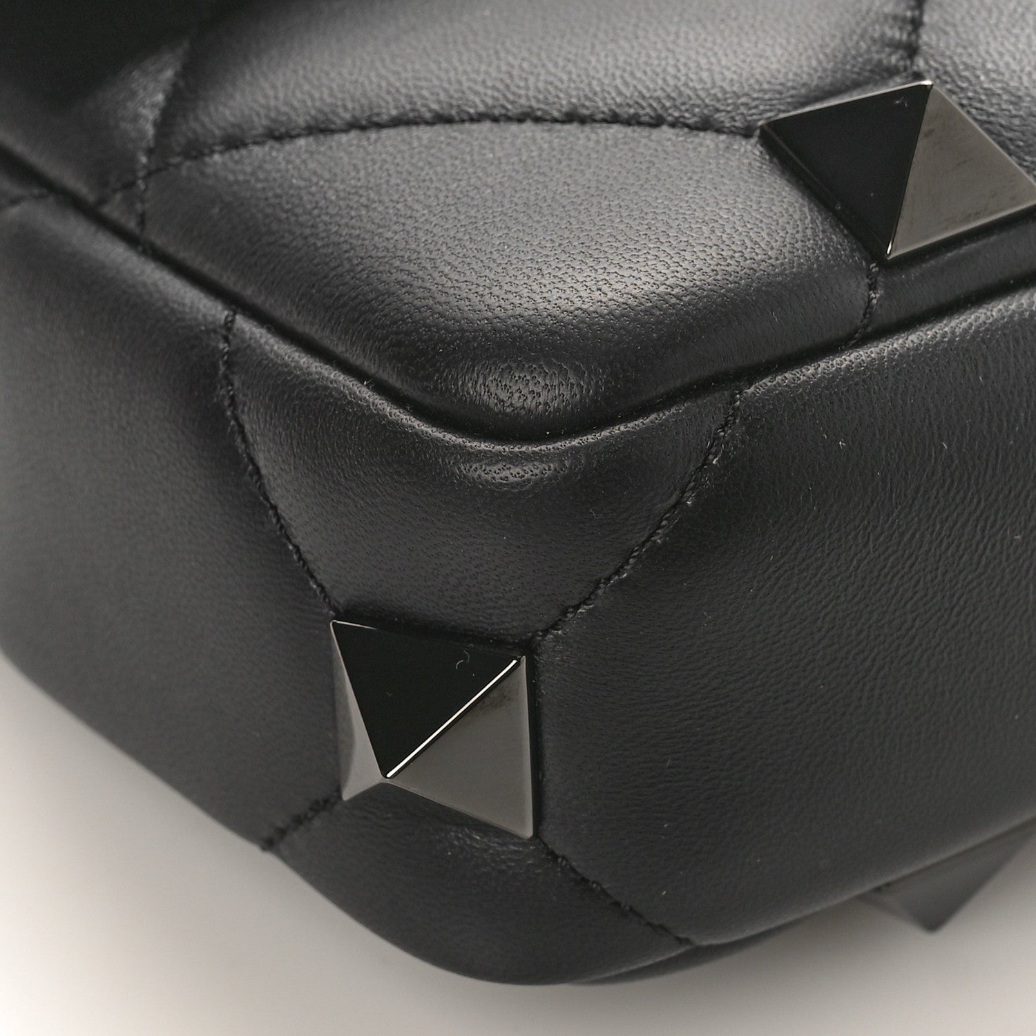 Valentino Garavani Nappa Monochrome Small Roman Stud Shoulder Bag Black 7 of 9