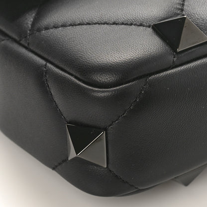Valentino Garavani Nappa Monochrome Small Roman Stud Shoulder Bag Black 7 of 9
