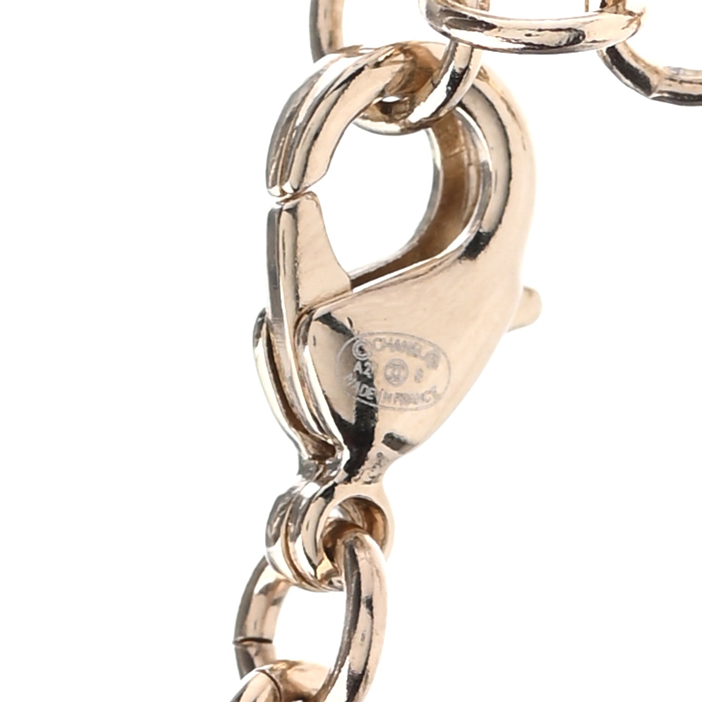 Crystal CC Drop Logo Necklace Gold