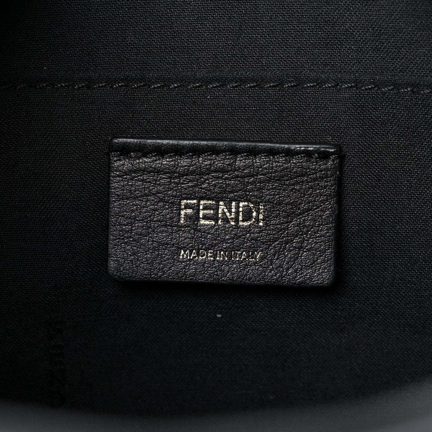 Fendi Glazed Fabric Vitello Century FF 1974 Stamp Patch Camera Case Mogano Panna Black 6 of 12