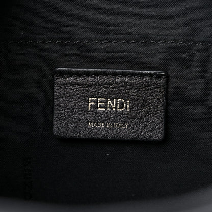 Fendi Glazed Fabric Vitello Century FF 1974 Stamp Patch Camera Case Mogano Panna Black 6 of 12