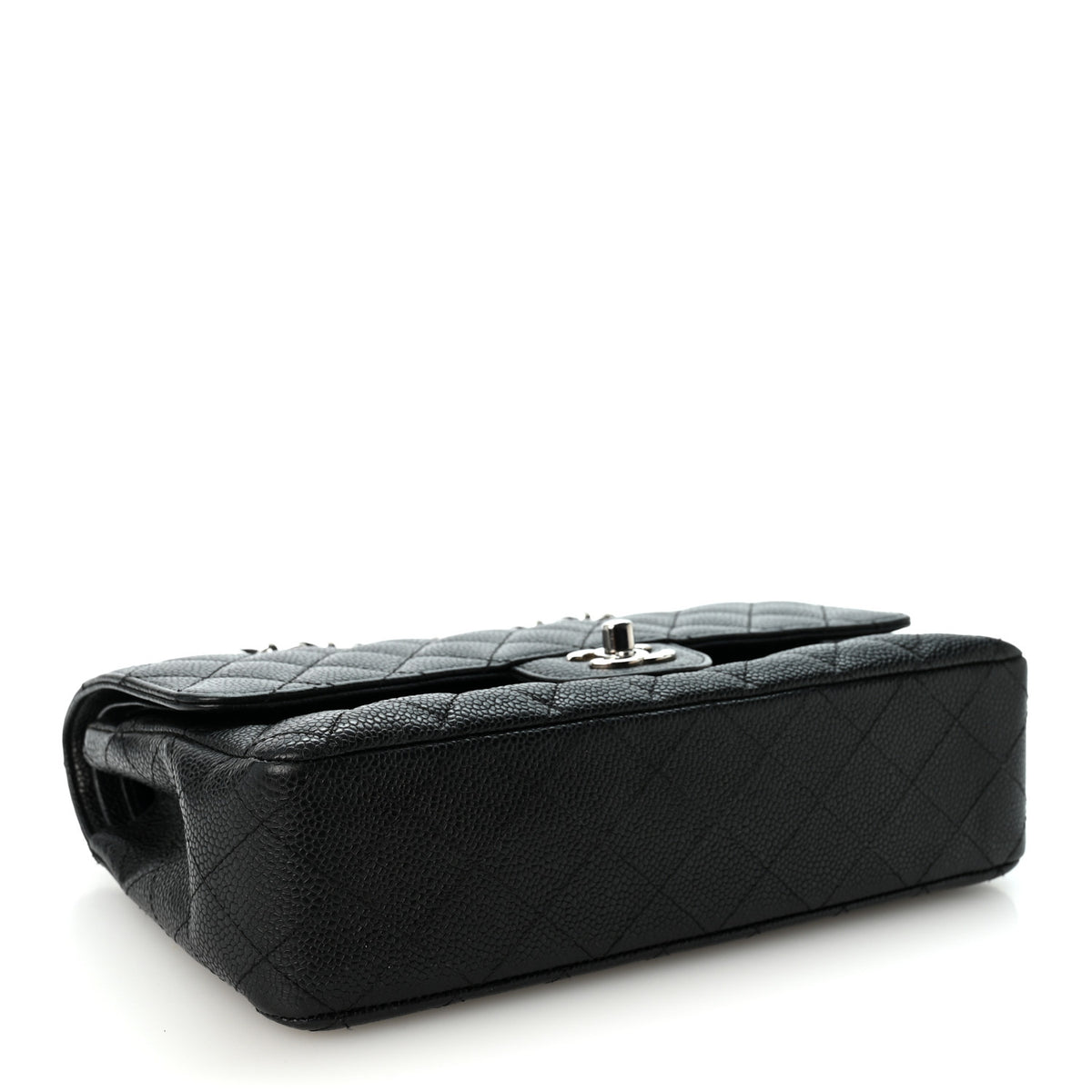 Caviar Quilted Medium Double Flap Black