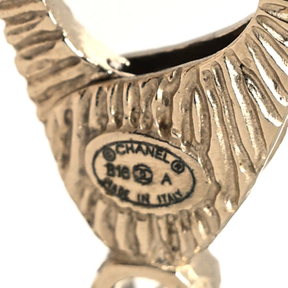 Chanel Metal Marble CC Pendant Choker Necklace Gold White 5 of 5