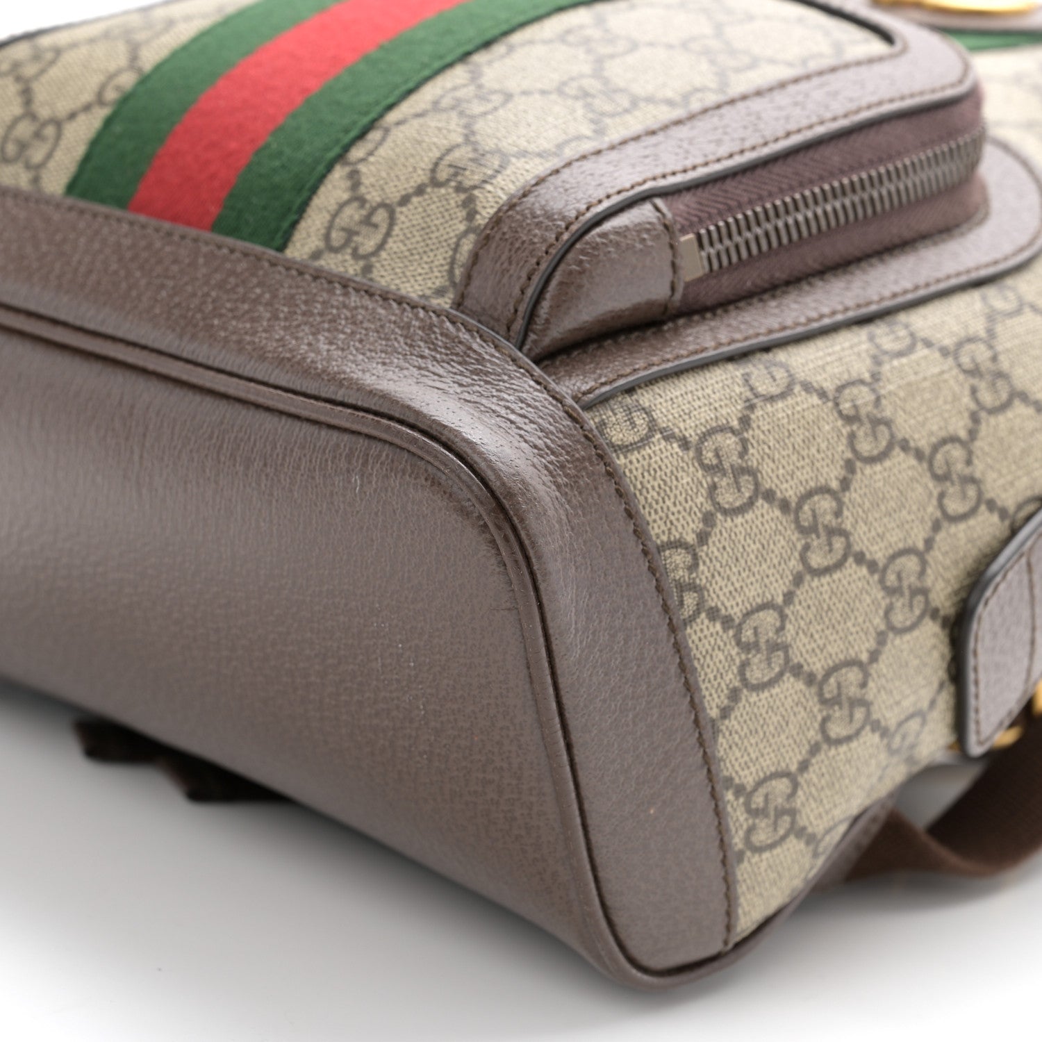 Gucci GG Supreme Monogram Calfskin Web Small Ophidia Day Backpack Beige Ebony New Acero 10 of 12