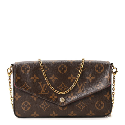 Louis Vuitton Monogram Pochette Felicie Chain Wallet Fuchsia 1 of 10