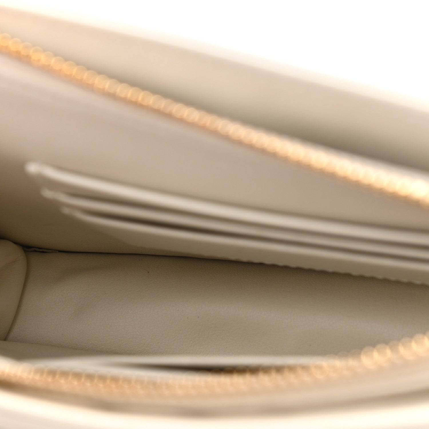 Christian Dior Calfskin Cannage Caro Zipped Pouch With Chain Latte 7 of 13